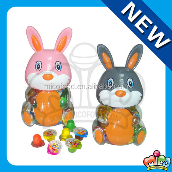 mini mixed fruit jelly in rabbit jar
