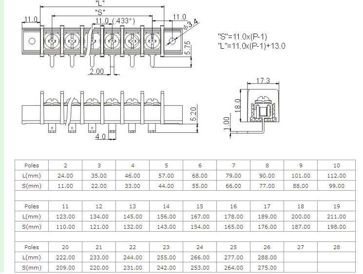 プラスチックzb65r_11.0mm端子台仕入れ・メーカー・工場