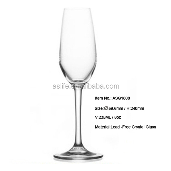 (ASG1808)Dish Washer Proof Goblet Glassware! Unleaded Cristal Champagne Flutes! Lead Free Glassware Goblet Champagne Flute!
