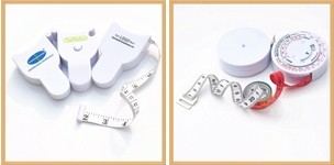医療プレゼント60inch/150cmbmi電卓・テープメジャー丸い形をした会社名付き電卓問屋・仕入れ・卸・卸売り
