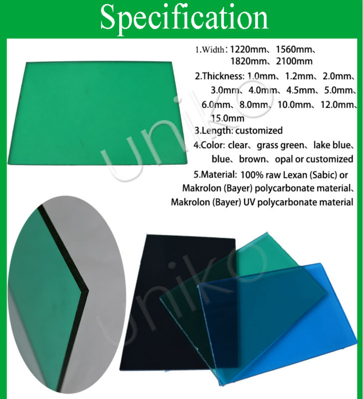 Bayer Markrolon uv blocking goodlife soundproof anti-drop fire proof polycarbonate sheet coverings