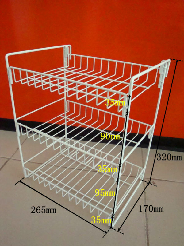 3 tiered Wire Shelving Display Rack for Tabletop Use display chewing