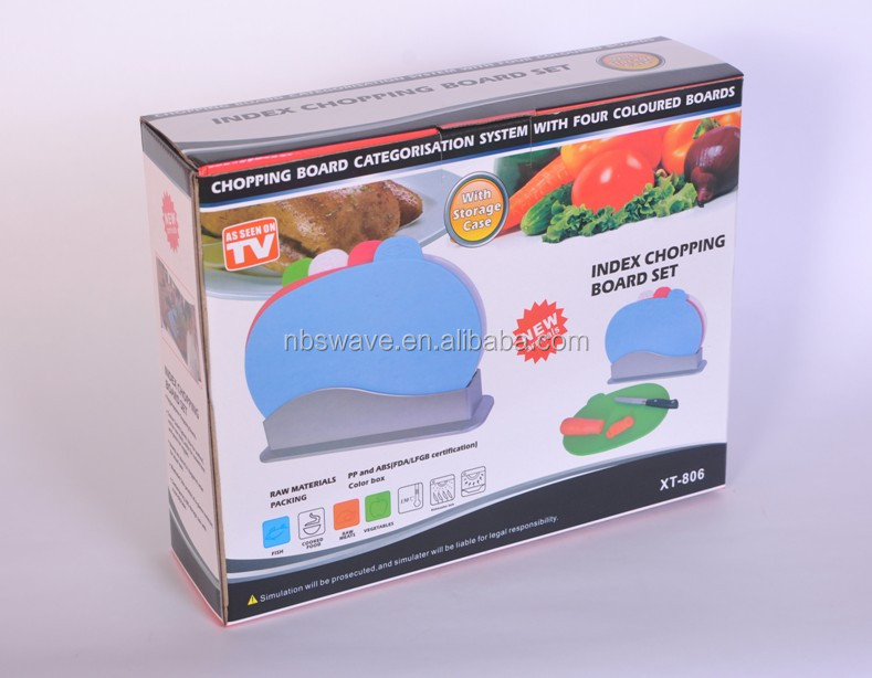 食品安全４点セットプラスチック製のカラーコーディングインデックスまな板テレビテレビで見られるように問屋・仕入れ・卸・卸売り