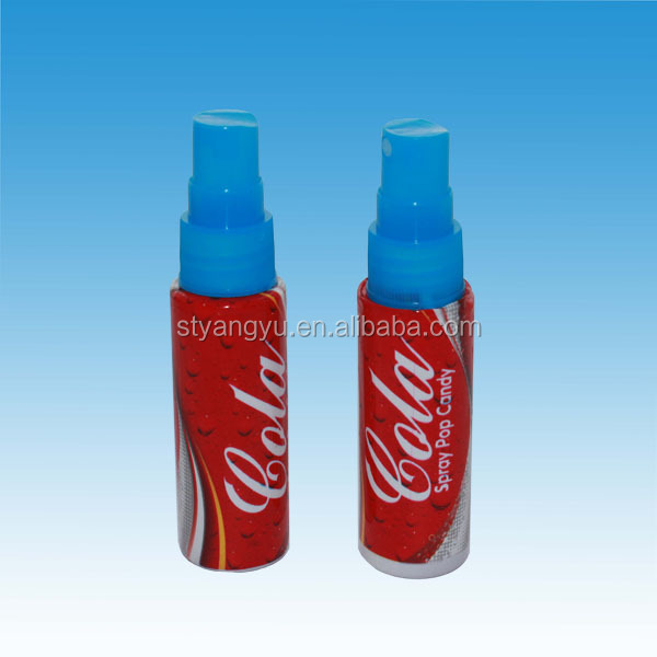 New design cola bottle spray candy for children