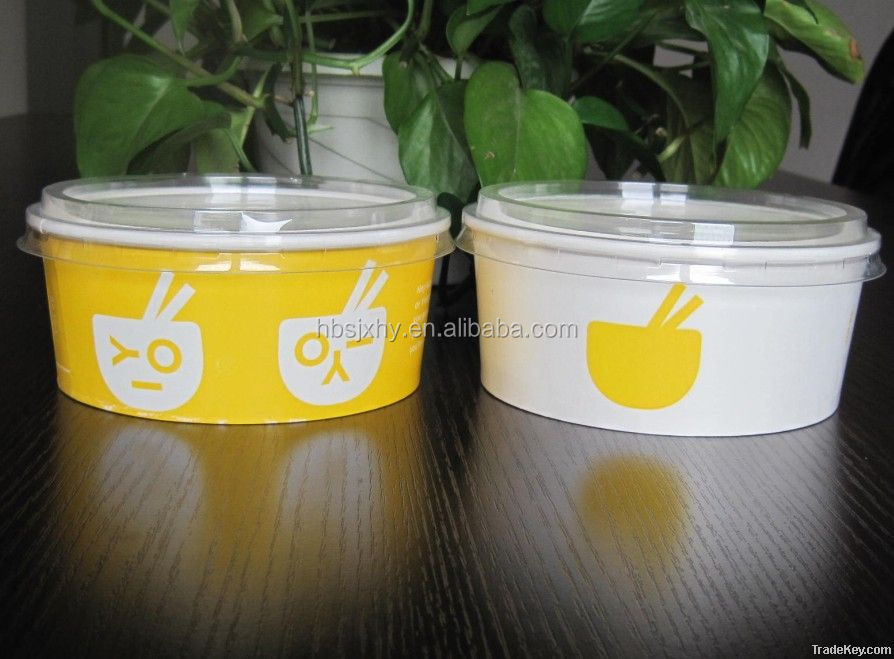 2014 new design paper soup bowl with lid