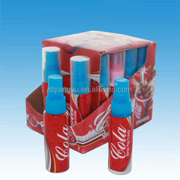 New design cola bottle spray candy for children