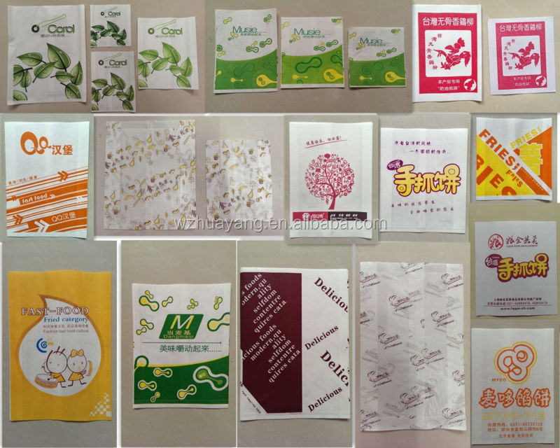 customized printed greaseproof PE coated paper bag duck neck packaging paper food bags made in china manufacturer supplier