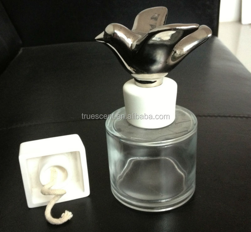 ガラスの香水瓶100ml電気めっき付セラミック鳥/ts-cs11セラミックキャップ Ts-cs11問屋・仕入れ・卸・卸売り
