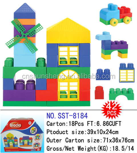Sst-8097赤レンガの建物、 ビルディングブロックレンガのおもちゃ問屋・仕入れ・卸・卸売り