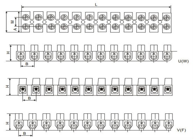H/u型のプラスチック端子台、 端子コネクタ仕入れ・メーカー・工場