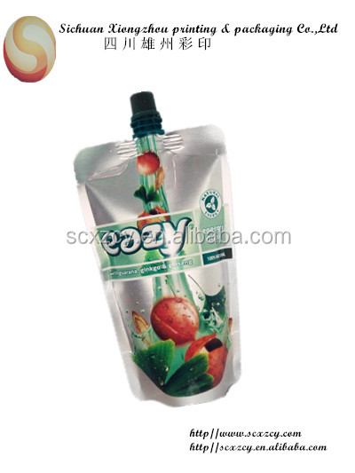customized bottom gusset stand up spout pouches coconut water