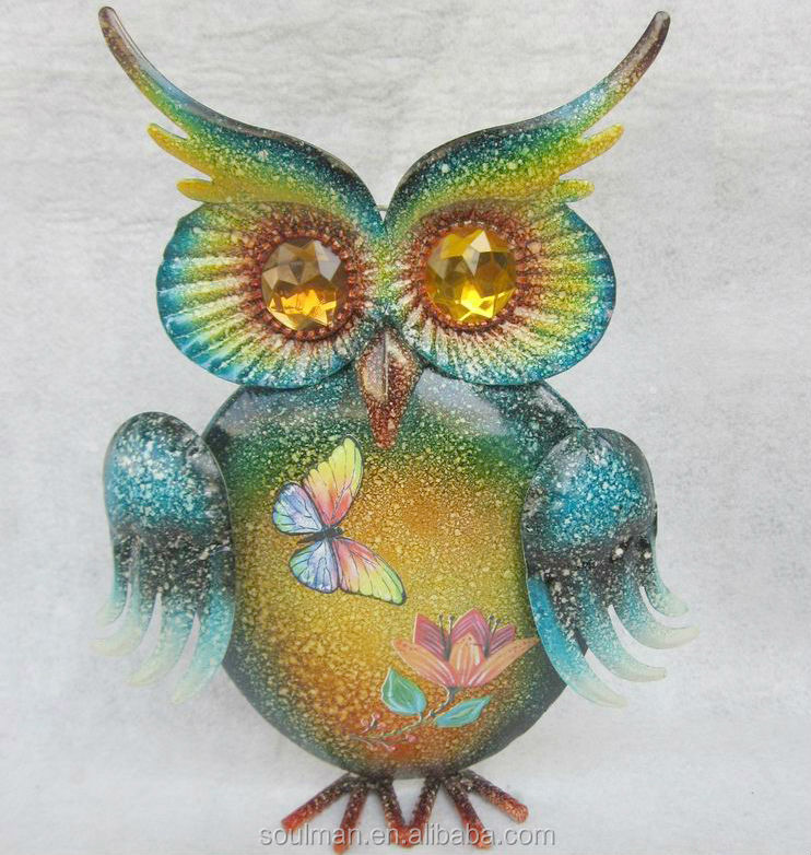 2014 new and hot selling me<em></em>tal owl wind chimes owl hanger wall decoration home decoration問屋・仕入れ・卸・卸売り