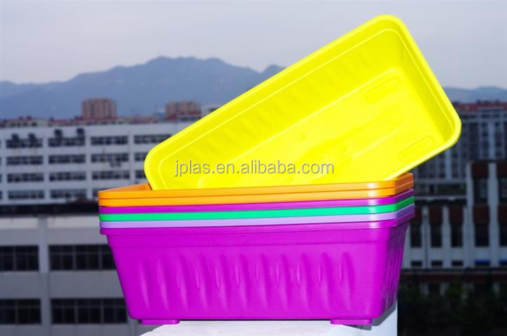 長方形のプラスチックの庭の鉢花・野菜ポット/植物ポットトレイ付き問屋・仕入れ・卸・卸売り