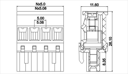 三河緑5.0/5.08mmプラグイン可能なターミナルブロックコネクタの製造仕入れ・メーカー・工場