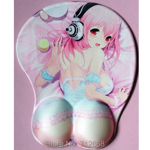 Black Sonico Anime Mouse Pad Gaming Mouse Pad Sexy Big Soft Bottom 3D Mouse...