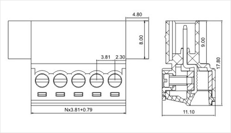 Sh220am-3.81プラグイン可能なターミナルブロックコネクタの製造仕入れ・メーカー・工場