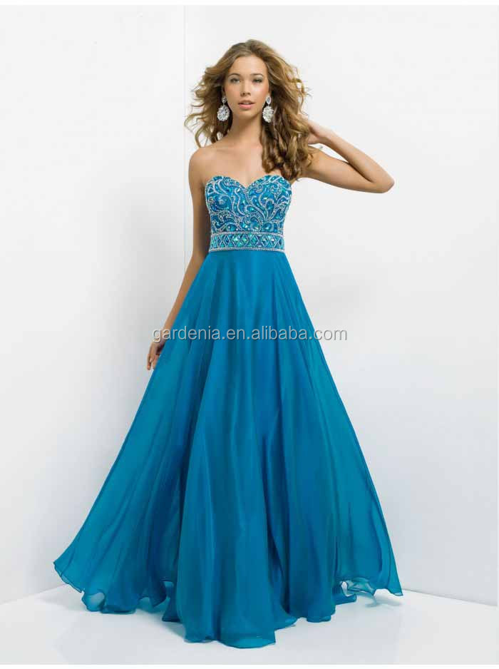 ... line Beaded Top Flowy Chiffon Long Prom Dresses Hong Kong (ZX288