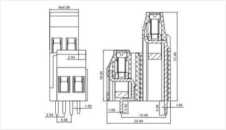 Pcbコネクタの製造三河sh1522a-5.08ネジ端子台仕入れ・メーカー・工場