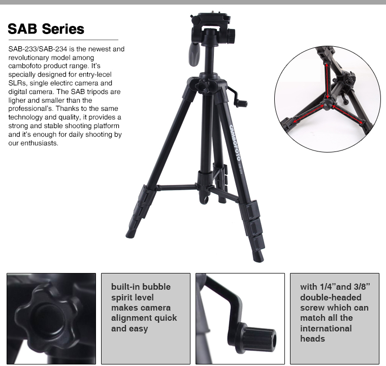 軽量ベストフォトsab234ビデオカメラ三脚問屋・仕入れ・卸・卸売り