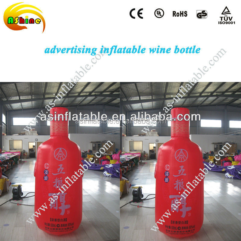 2014 Factory price CE inflatable champagne bottle for sale