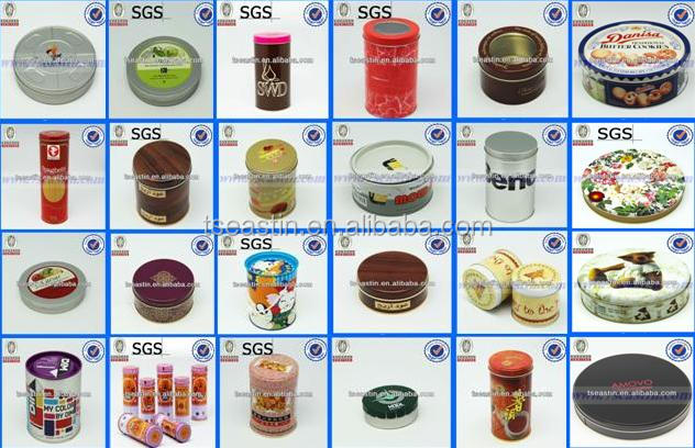 custom design round wine tin packing box red wine tin can