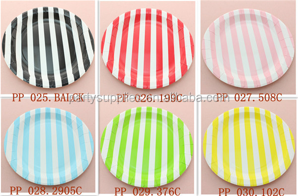05 Round Stripe Paper Plate