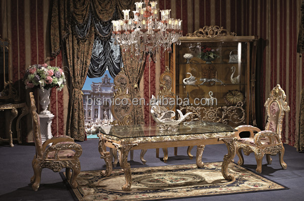Palacio de lujo muebles de comedor, exquisita talla de madera ...