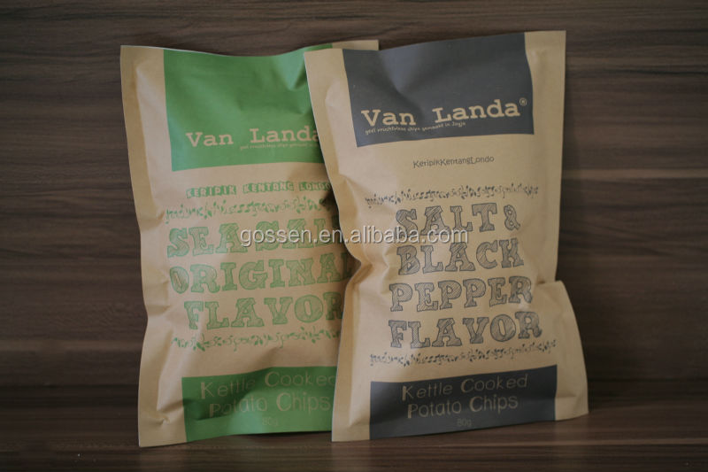 Laminated stand up kraft paper tea bag for tea packing