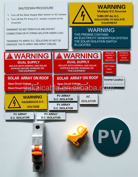 20 PV System Main AC isolator stickers Solar Warning Label decal high Voltage dc