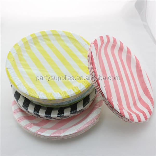 02 Round Stripe Paper Plate