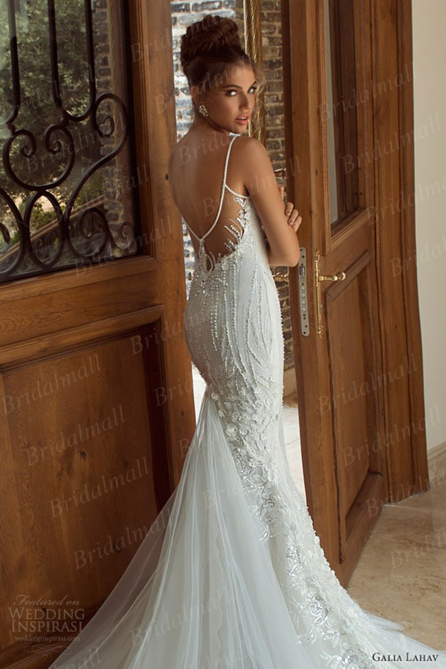 beaded wedding dress with long train