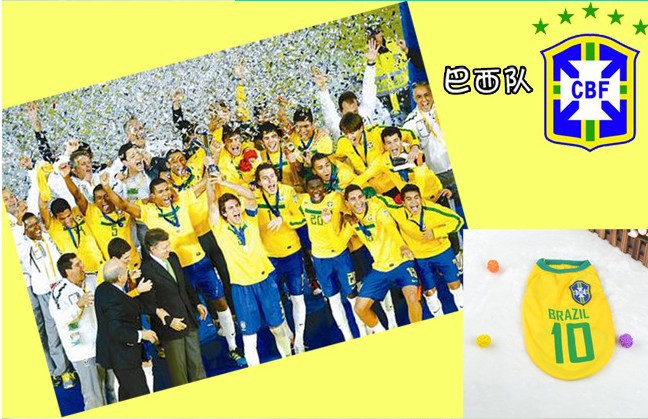 2014年ペットジャージサッカーワールドカップブラジルポルトガルオランダフランスの犬の服問屋・仕入れ・卸・卸売り