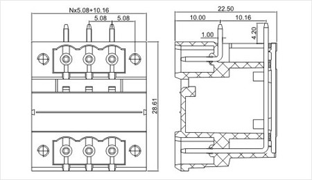 プラグイン可能なターミナルブロック三河5. 08ミリメートルヘッダーを300v/10a部分仕入れ・メーカー・工場