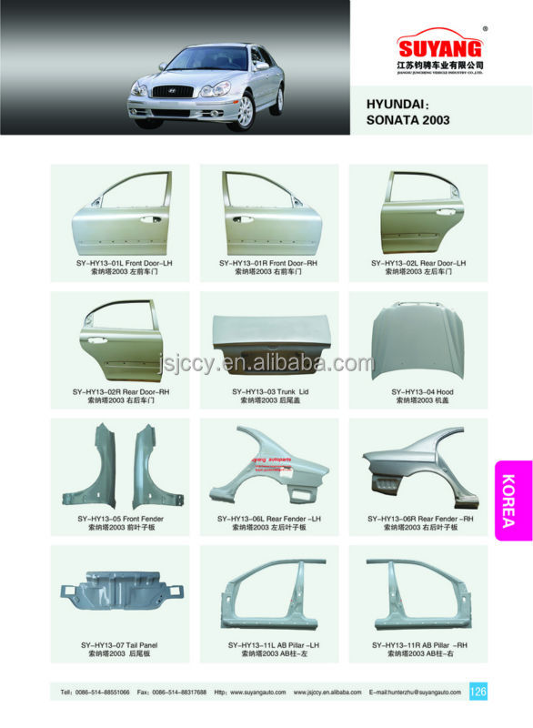 現代エラントラ2006のフロントドアの自動車車体部品の交換問屋・仕入れ・卸・卸売り