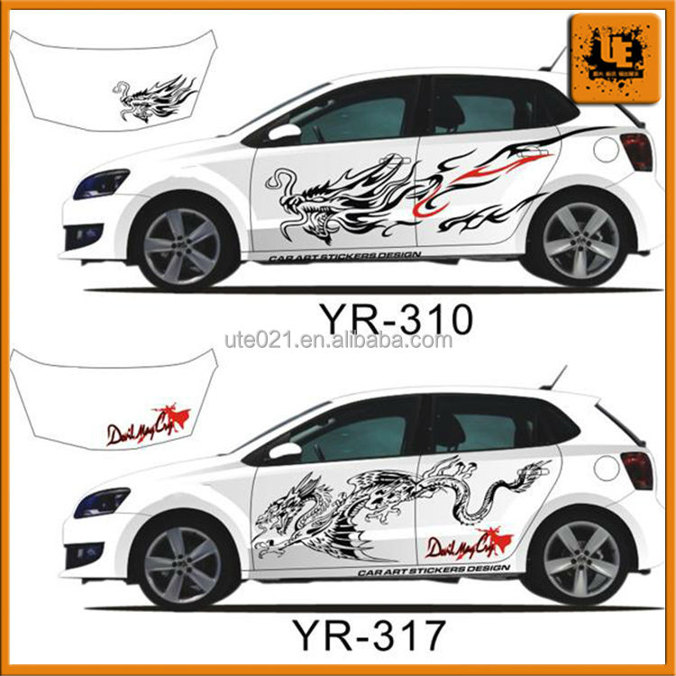 Car Body Side Sticker Design Hotsale Air Free Car Sticker Bomb Car Wrap Printed Vinyl Quantity 