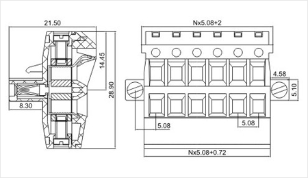 プラグイン可能なターミナルブロック製造三河5. 08ミリメートルヘッダー部分仕入れ・メーカー・工場