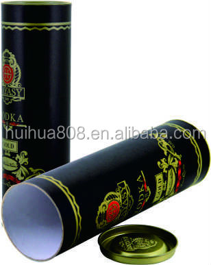Luxury cardboard cylinder wine gift box
