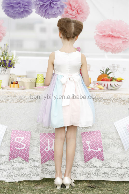 虹色の子供の女の子のためのbithdayparyt7歳女の子のドレス問屋・仕入れ・卸・卸売り