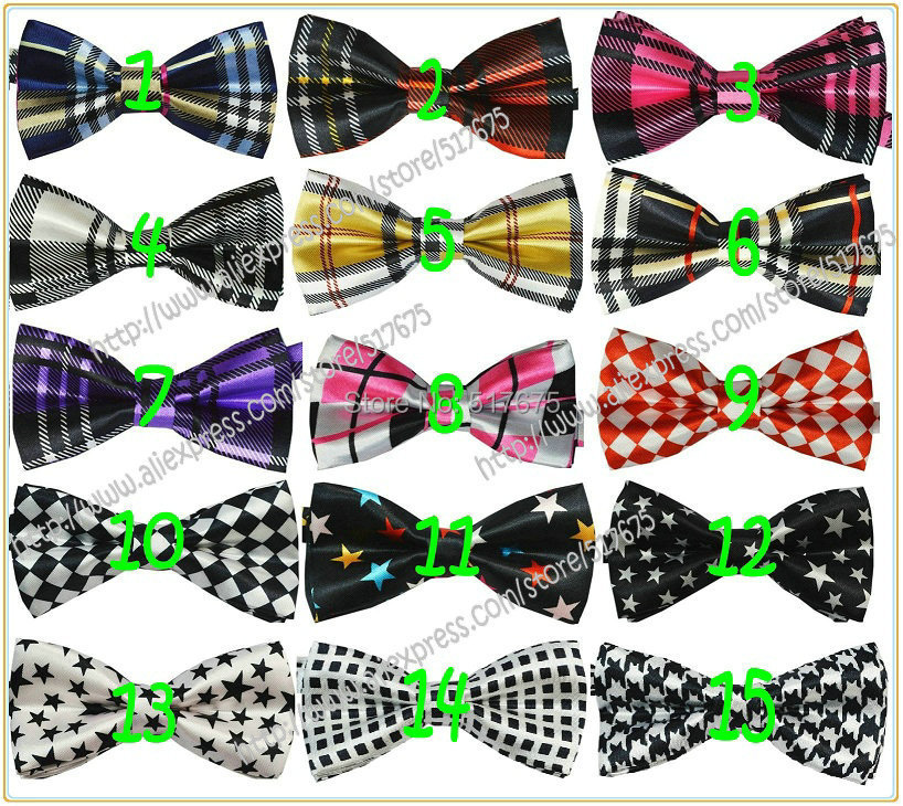 50 designs print color Children bow tie kid\'s bowtie child silk neckwear baby bow tie two-layer 50pcslot free shipping.jpg