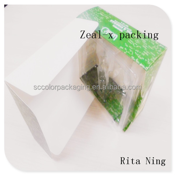 Recycled paper box with red wine with pvc insert