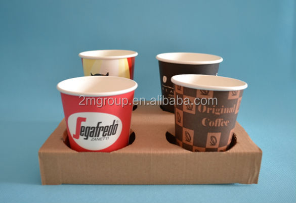 のコーヒーの紙コップ4カップ用トレイ。 紙コップホルダートレイ仕入れ・メーカー・工場