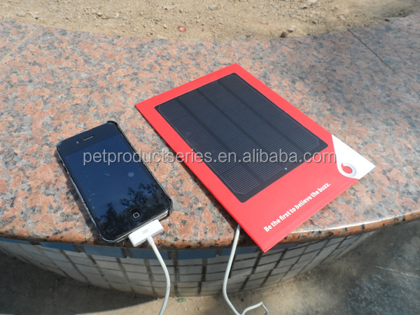 電話用ポータブルソーラー充電器、 紙の広告プロモーション2014年ソーラーチャージャー携帯問屋・仕入れ・卸・卸売り