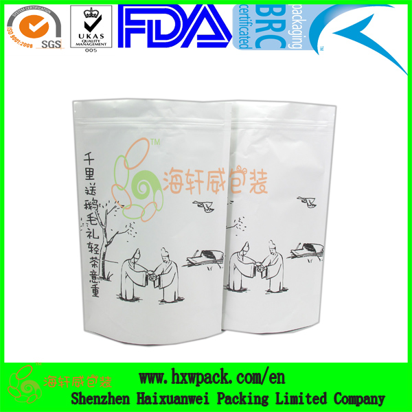 high quality great barrier aluminium foil tea bag with zipper