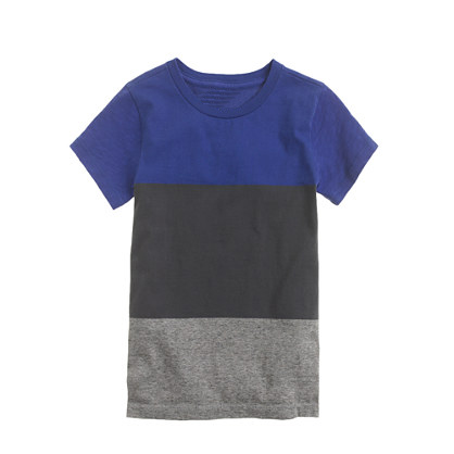 赤ちゃん子供のカラーブロック男の子半袖クルーネックt- シャツの服・衣類問屋・仕入れ・卸・卸売り