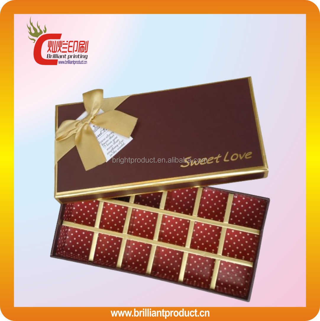 Decorative Fancy custom printed chocolate bar packaging payment asia alibaba china chocolate box