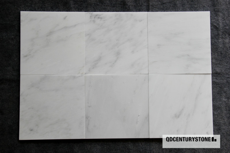 First Class Natural Statuary Polished 12x12 White Marble Flooring