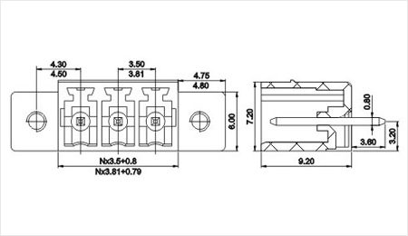 三河3.5/3.81プラグイン可能なターミナルブロックコネクタの製造は、 ヘッダー部分仕入れ・メーカー・工場