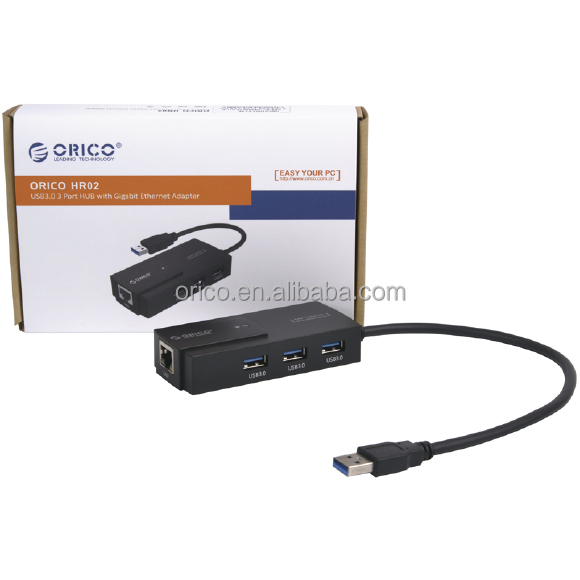 オリコhr02-u33ポートハブ付き1rj4510/100/1000ギガビットイーサネットlanネットワークアダプタを有線問屋・仕入れ・卸・卸売り
