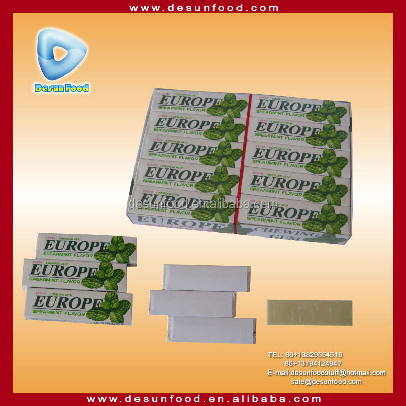 Spearmint flavor 5 sticks chewing gum