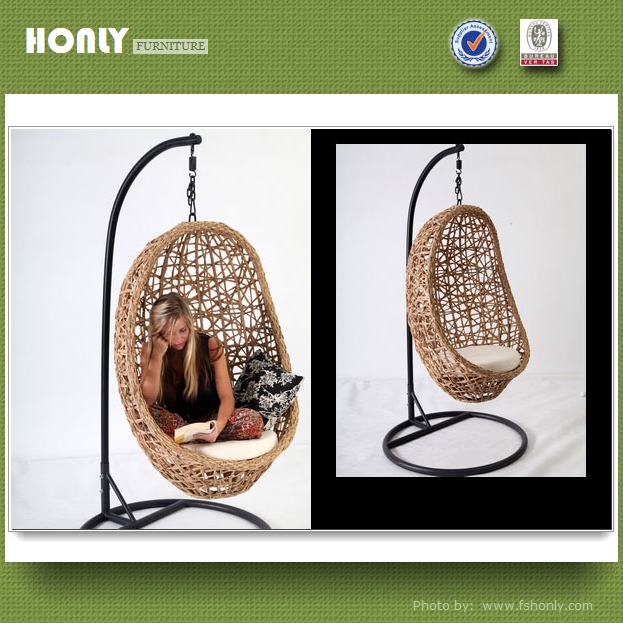Outdoor wicker patio adult swing chair stand garden swing chairs
